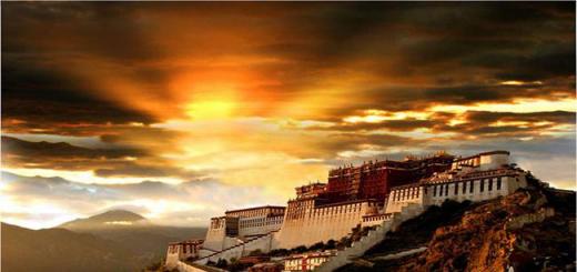 Potala palats.  Potala Palace i Tibet.  Gammal