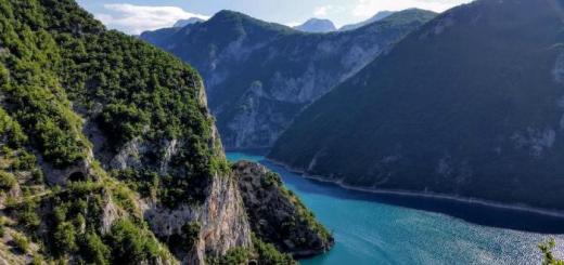 Lake Piva on the map of Montenegro