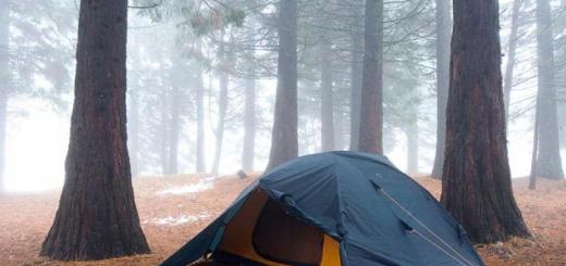 Var man kan sätta upp ett tält för en vandring: att välja en plats och säkerhet Var man ska sätta upp ett tält