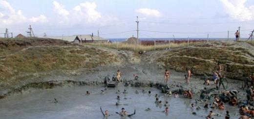 Therapeutic mud of the Taman Peninsula Mud lake in Golubitskaya